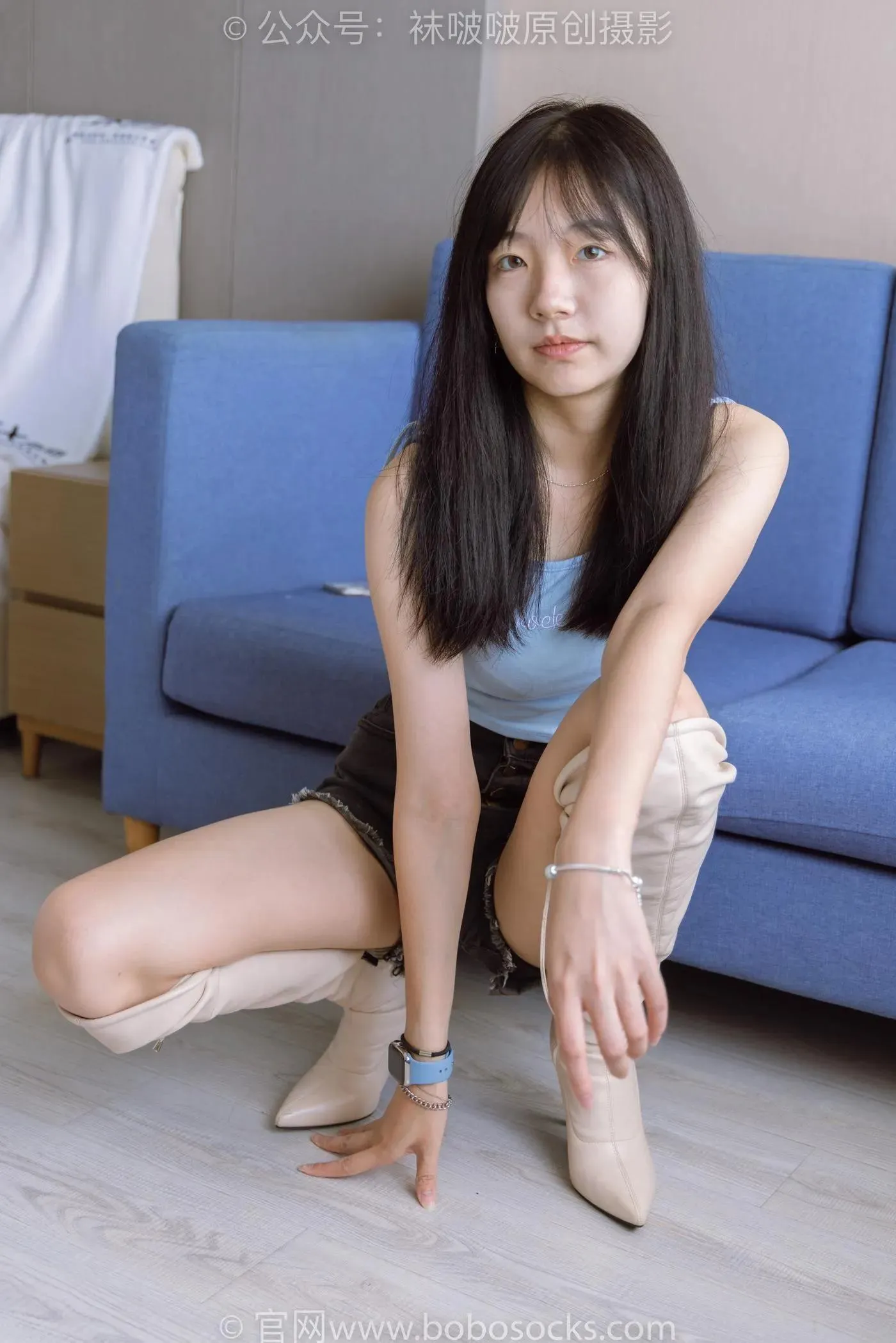 [BoBoSocks袜啵啵]NO.174 小甜豆-高跟长靴、白棉袜、裸足 [178P]插图1